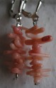 Korál růžový - náušnice z příčně poskládaných tyček 