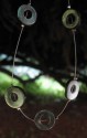 Mušle Black lip - souprava náhrdelník, náušnice ze dvou koleček 