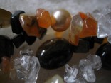 Perly meruňkové říční - superdlouhý náhrdelník v kombinaci s dalšími kameny 