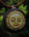 Sluníčko - malba na kameni, náhrdelník 